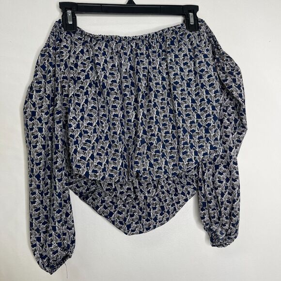 Free People Zebras Puffer Cropped Off The Shoulder Top Women's Size Medium - Picture 2 of 11